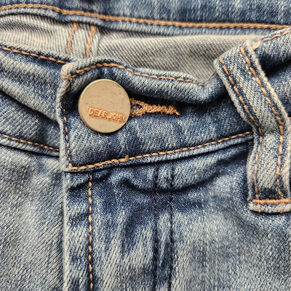 Dear John Sky Blue Ankle Jeans with Distressed Hem‎ Sz 25